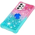 thumbnail image 6 of Clear Case for Samsung Galaxy A23 5G/4G with Ring Kickstand, Bling Gradient Quicksand Glitter Flowing Liquid Floating Case Cover for Samsung Galaxy A23 JB Powder Blue, 6 of 14