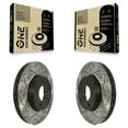 thumbnail image 1 of DS-One Front Coated Drilled Slotted Disc Brake Rotors Pair for Car Ford Focus C-Max KD-100017, 1 of 11