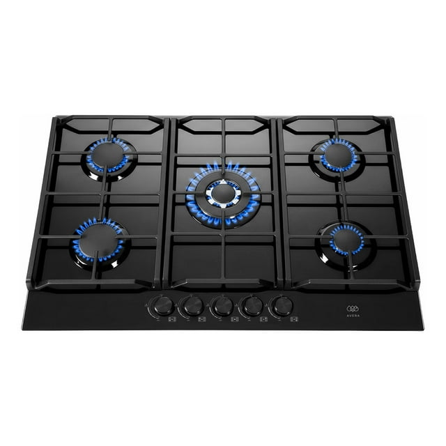 Parrilla A Gas 5 Quemadores AVERA de Hierro Forjado Y Panel Vidrio Templado HEV5