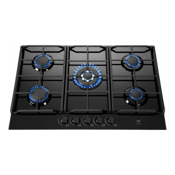 Parrilla A Gas 5 Quemadores AVERA de Hierro Forjado Y Panel Vidrio Templado HEV5