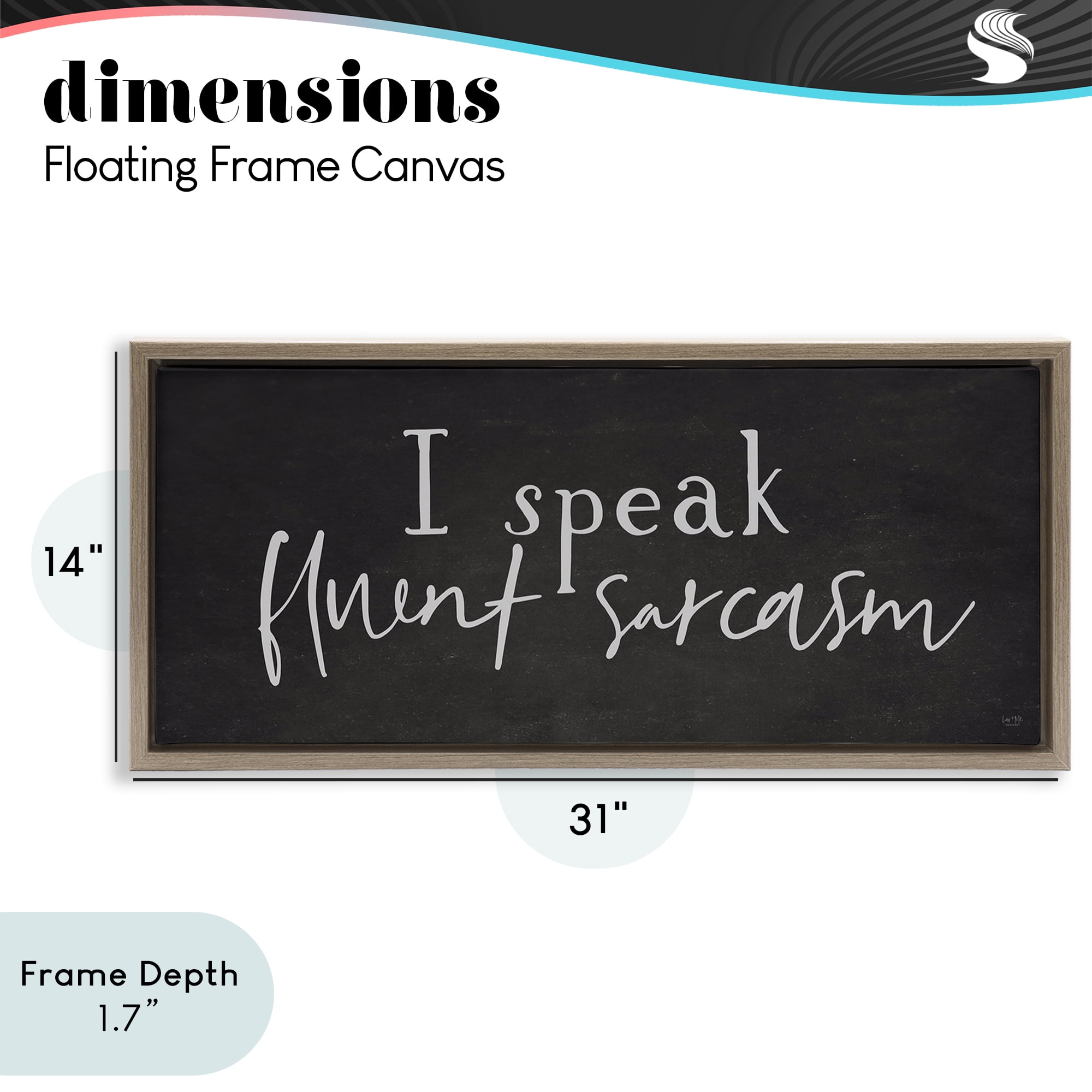 Stupell Industries Fluent Sarcasm Sassy Quote Brown Framed Floater Canvas Wall Art, design by Lux + Me Designs