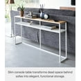 thumbnail image 2 of Yamazaki Home Long Console Table - Two Styles, White, Steel, Shelf, Supports 11 pounds, 2 of 7