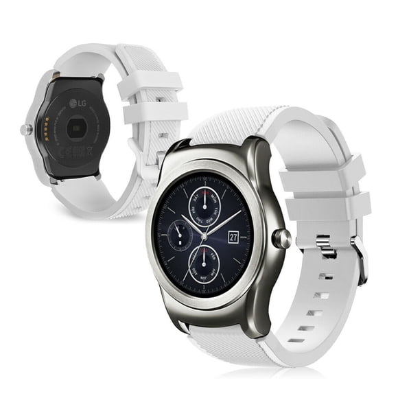 Mignova Watch Band For LG Watch R W100/LG Watch Urbane W150,Sport Silicone Strap Quick Release Soft Rubber Replacement Watch Bands for LG Watch R W100/LG Watch Urbane W150(White)
