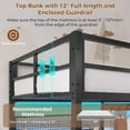 thumbnail image 4 of Twin Size Loft Bed with L-Shaped Desk&LED Lights&Charging Station, Twin Metal Loft Bed with Storage Shelves&Drawers,Top Bunk with Safety Guard & Stair, Black, 4 of 10