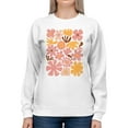 thumbnail image 2 of Retro Floral Art Print Women's Sweatshirt, 2 of 3