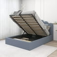 thumbnail image 2 of Relax & Rejuvenate Upholstered Platform Bed Frame Full Size Gas Lift Up Storage Bed with Headboard, Storage Underneath, Steel Slat Support with Hydraulic Storage System Grey, 2 of 5