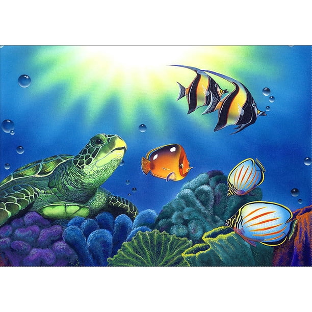 Pintura de diamante (DE5150) Square Sea World 5D DIY trabajo hecho a mano mosaico cuadros de pared 50x70cm FLhrweasw Nuevo