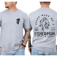 thumbnail image 2 of Fisherman Shirt – Fisher of Men 2-Sided Christian T-Shirt – Bible Verse Gift for Men – Religious Outdoors Tee Full Size S-5XL, 2 of 7