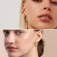 thumbnail image 5 of Lancharmed Gold Plated Studs Earrings for Womens,Pear Shaped Hoops Earring Gifts for Sister, 5 of 9