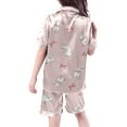 thumbnail image 3 of Ensemble de Pyjama à Manches Courtes pour Filles avec Imprimé Nœud Adorable pour un Confort Nocturne Confortable et Relaxant, 3 of 3