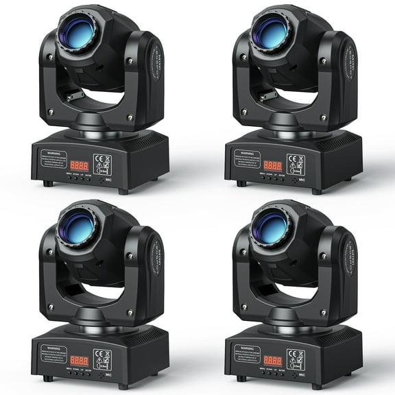 150W LED Moving Head DJ Lights Mini Beam Stage Lights 4 Pack DMX 512 12CH Sound for Disco Party Stage Lighting