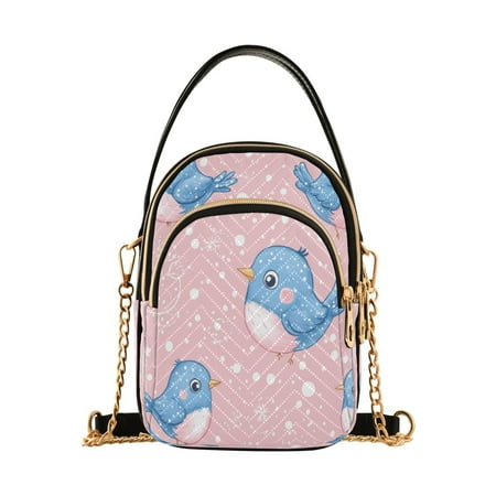 DIXRUYEE Cross Body Fashion Shoulder Waist Purse Bags Whimsical Winter Blues Pocket Handbags