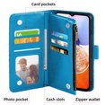 thumbnail image 5 of Compatible with Samsung Galaxy A14/M14 5G Wallet Phone Case and Tempered Glass Screen Protector Flower Faux Leather Flip Credit Card Holder Stand Zipper Cell Cover for A 14 4G 14A 14M G5 Women Blue, 5 of 8
