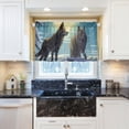 thumbnail image 5 of Wolf Under Winter Snow Half Window Tier Curtains 36 Inch Blackout Thermal Insulating Kitchen Linen Tier Curtains for Kitchen, Bathroom, Cafe Home Decor, 5 of 7