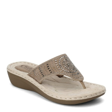 

Cliffs by White Mountain Women s Cienna Demi Wedge Thong Sandal