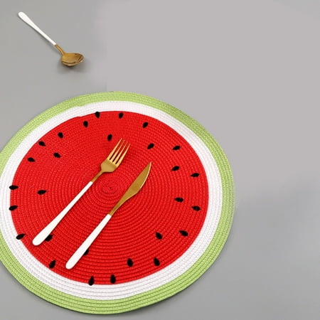 

Dinner Table Decor Woven Round Western Placemat Heat Insulation Mat Table Mat Environmenta Friendly Dinner Plate Mat Bowl European Style Japanese Watermelon Lemon