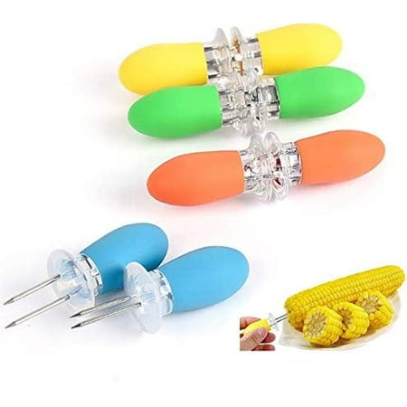 

Corn Holders Stainless Steel Corn Holders Corn on The Skewers for BBQ Twin Pin Sweetcorn Holders Interlocking Design Corn Skewers Forks for Home Cooking BBQ