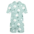 thumbnail image 6 of Weiqiqre Pajamas for Women Set Short Sleeve Lounge Set Summer Sleepwear Notch Collar Button-Down Pjs, 6 of 7