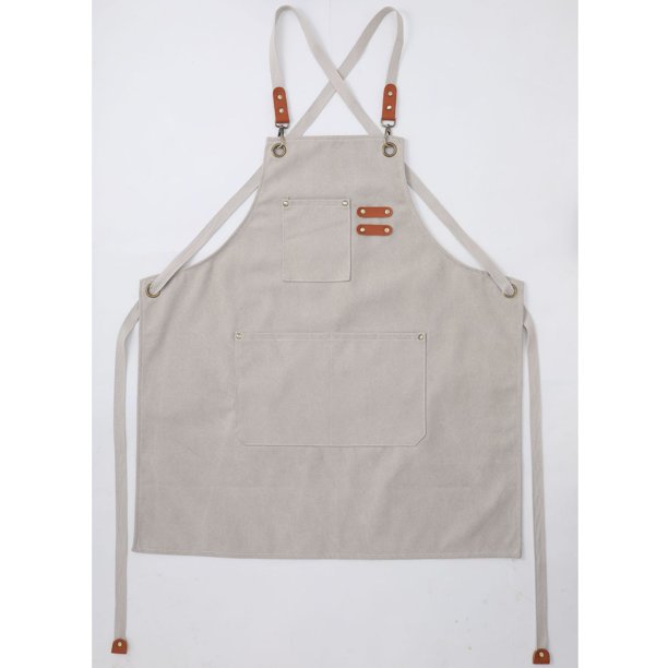 Delantal de lona gruesa para trabajos de procesamiento, jardinería, cafetería, delantal de cocina y jardinería a prueba de agua
