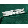 thumbnail image 4 of 14K Solid White Gold Unique Cross Intertwined Bridal Half Eternity Stacking Moissanite Ring Perfect Band For Birthday Gift, 4 of 4