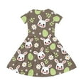 thumbnail image 3 of Uourmeti Easter Bunny Dresses 7-8Y Girls Cute Short Sleeve Swing Dress Casual Crew Neck Knee Length A-Line Dresses with Pockets Holiday Clothes, 3 of 6