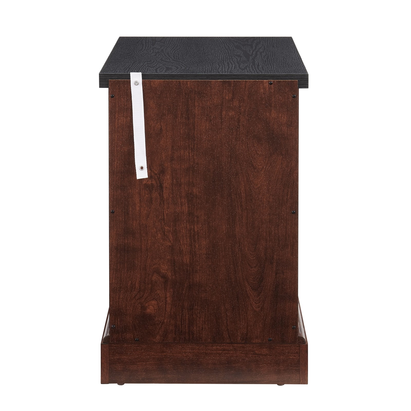 Hommoo Farmhouse End Table Nightstand with Barn Door and Adjustable Storage Shelf, Sofa Side Table for Living Room, Bedroom, Oak