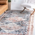 thumbnail image 3 of World Rug Gallery  Distressed Transitional Machine Washable Area Rug Multi 5'x7' 5' x 8' Indoor Living Room,Kitchen,Bedroom Rust,Ivory Rectangle, 3 of 9
