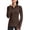 Brown, variant on Pinspark Workout Jackets for Women Athletic Running Gym Yoga Jacket Lightweight Full Zip Slim Fit Sports Tops Thumb Holes Pockets