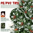 thumbnail image 6 of 8ft Christmas Tree with 2850 Tips, Red Berries & Pine Cones, Snow-Dusted PE+PVC Branches, 6 of 18