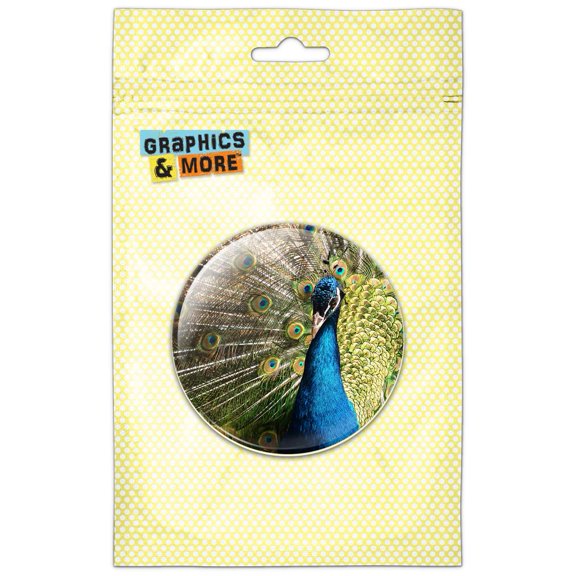 Beautiful Peacock Pinback Button Pin Badge