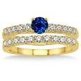 thumbnail image 2 of 1.5 Carat Sapphire and Diamond Elegant Bridal Set on 10k Yellow Gold, 2 of 2