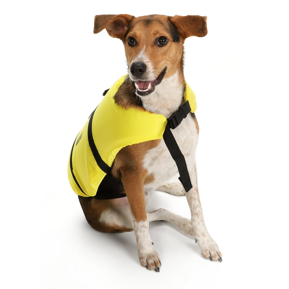 Seachoice 86320 Dog Life Vest Adjustable Life Jacket for Dogs, with Grab Handle, Yellow, Size