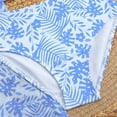 thumbnail image 6 of LIIPEE Girls Swimsuit Sets Casual Summer Solid Color Adjustable Spaghetti Strap Bikini Tops Fashion Tropical Graphic Shorts Pants 3 Piece Set Kids Children Beach Backless Swimsuits,Sky Blue,7-8 Years, 6 of 6