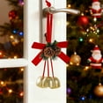 thumbnail image 1 of Campana De Hierro Adorno navideño de campanas con lazo de terciopelo, pino artificial para decoración de ventanas, 12 x 23,5 x 2,5 cm, rojo, 1 unidad Rkxzt, 1 of 8