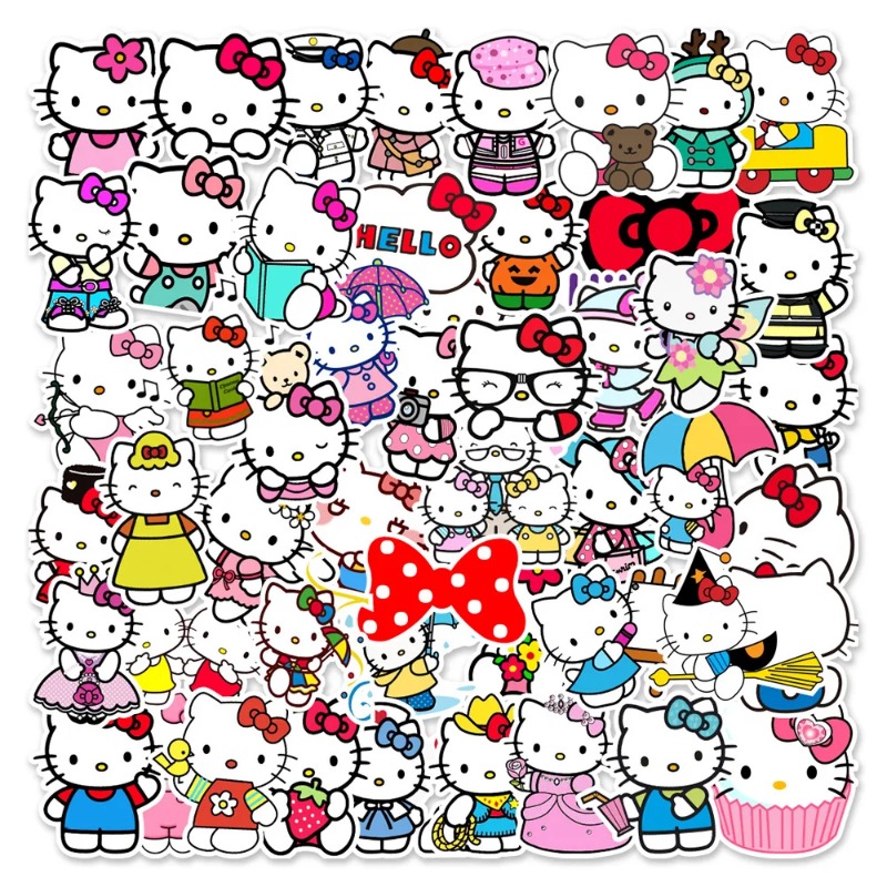 50/100 Sanrio Stickers Kids Waterproof Sticker Pack Stationery Anime ...