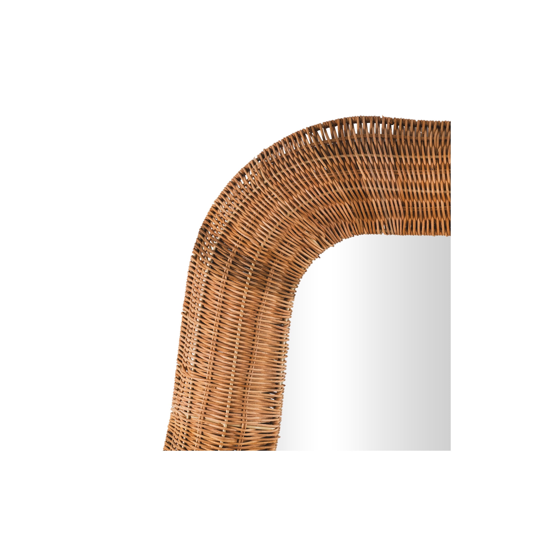 DecMode 42" x 41" Beige Handmade Woven Beveled Wall Mirror
