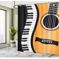 thumbnail image 5 of Ambesonne Music Shower Curtain, Piano Keys Wave and Guitar, 69"Wx84"L, Charcoal Grey Orange, 5 of 5