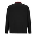 thumbnail image 5 of JMKQLZ Men Solid Color Pocket Long Sleeves Flip Collar Fashion Golf Ball Shirt Tops, Wine, Size: 2XL, 5 of 6
