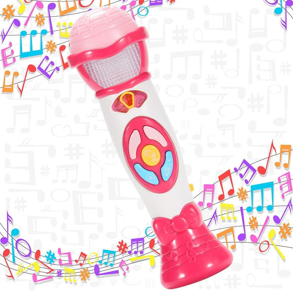 Voice Changing and Recording Microphone Early Educational Music Toy for Kids and Children Acekid Karaoke Microphone Toy Pink 