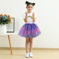 thumbnail image 5 of TAGOLD Toddler Girls Cute Party Dance Costume Splice Rainbow Net Yarn Sequins Tulle Skirt Bow Hairpin Suit Purple 2-4 Years, 5 of 6