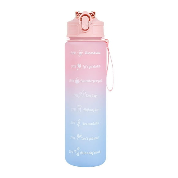 HOARBOEG 25 oz Water Bottle, Leakproof BPA Free Drinking Sports Water Bottle,Large Durable Gym Plastic Bottles, Clear & Reusable Straw for Fitness, Camping, Outdoor Sports, Pink