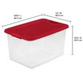 thumbnail image 3 of Sterilite 64 Qt. Clear Plastic Latching Lid Storage Container Tote, 6 Pack, 3 of 9
