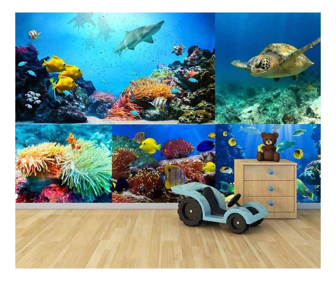 Wall26 Underwater World Collage Peel & Stick Wallpaper, 100x144 inches