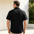 thumbnail image 4 of Cmfcve Work Shirts for Men Short Sleeve Button Down Shirts Point Collar Casual Classic Summer Tops with with Double Chest Pockets, 4 of 6