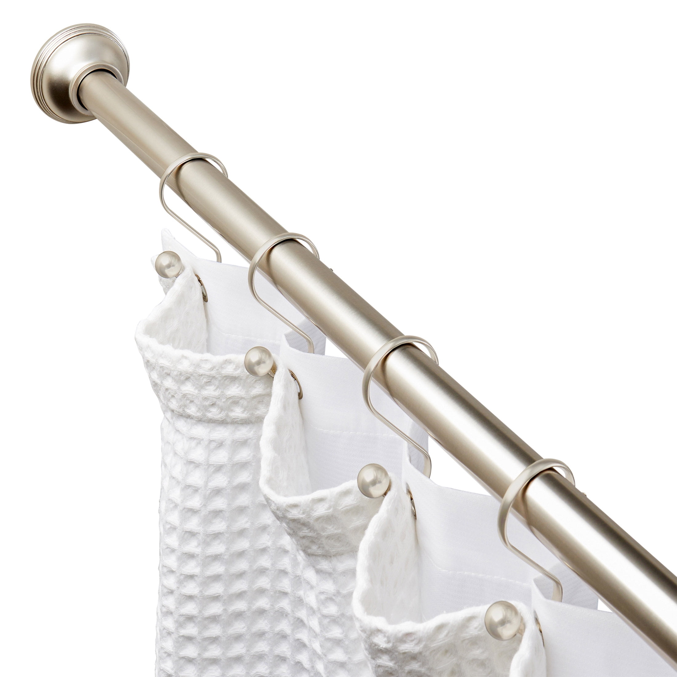 Better Homes & Gardens Rustproof 43" - 72" Adjustable Tension Shower Curtain Rod, Satin Nickel
