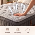 thumbnail image 3 of windosier 12 inch King Mattress, Cooling Gel Memory Foam Mattress in a Box, Medium-Firm, Individual Pocket Springs Hybrid Mattress, Pressure Relief & Motion Isolation, CertiPUR-US, 3 of 9