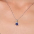 thumbnail image 3 of Gem Stone King 1.02 Ct Blue Lapis E-F Lab Grown Diamond 925 Silver and 10K Yellow Gold Pendant with Chain, 3 of 6