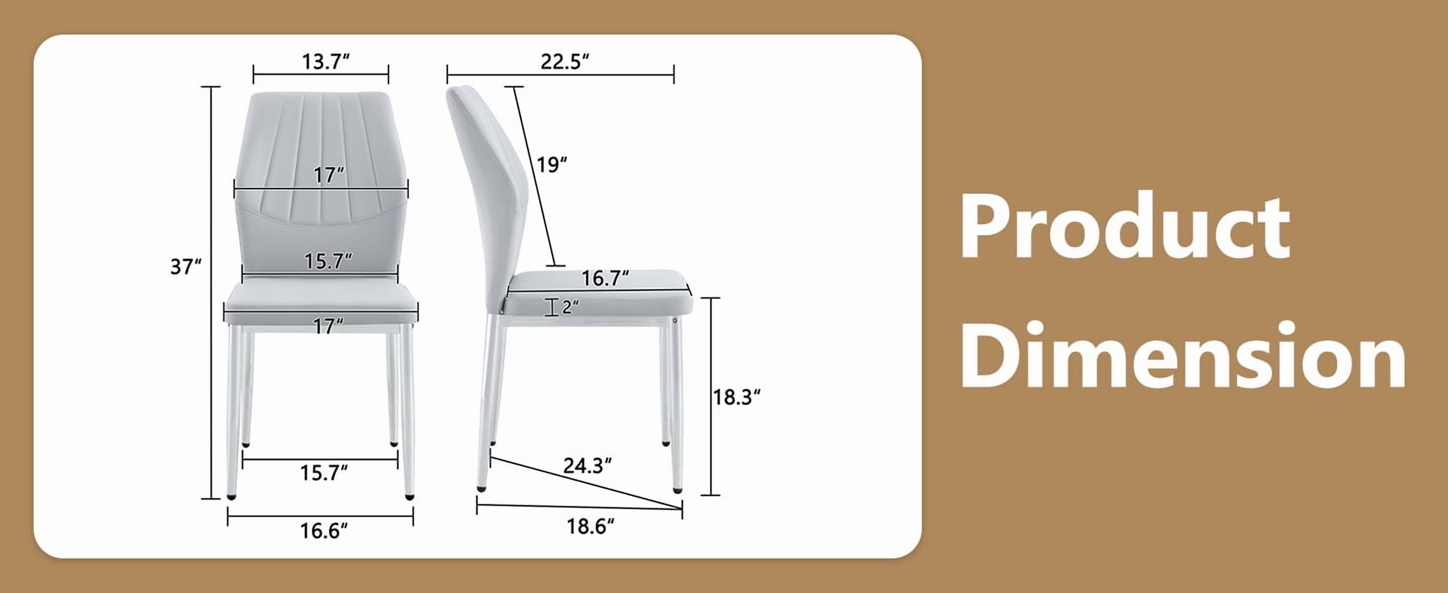 Sailvan Dining Chairs - 37 Inch Ergonomic PU Backrest