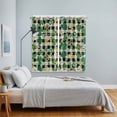thumbnail image 5 of Curtains 63 Inch Length 2 Panels, St Patrick's Day Grommets Window Treatment Curtain, Lucky Shamrocks Farmhouse Retro Check Thermal Curtains Drapes for Living Room/Bathroom, 5 of 9