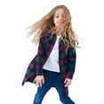 thumbnail image 3 of GYRATEDREAM Toddler Baby Girls Mid-length Plaid Shirt Jacket Kids Flannel Long Sleeve Lapel Button down Warm Shirt Coat Top with Pockets Children Fall Winter Thicken Outwear Clothes for 3-14 Years, 3 of 5